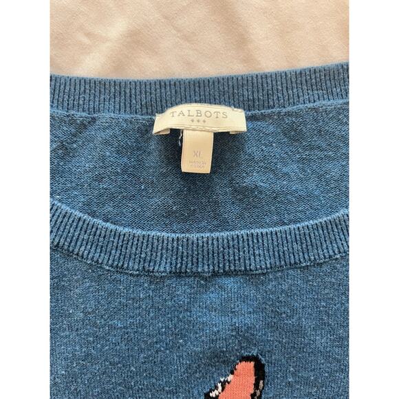 Talbots Woman’s Sweater Frenchie French Bulldog Dog XL Blue novelty - Picture 4 of 7